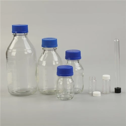 Glazen ronde fles met schroefdop