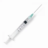 Medische steriele ziekenhuis plastic wegwerpspuit 3ml met naald luer lock slip
